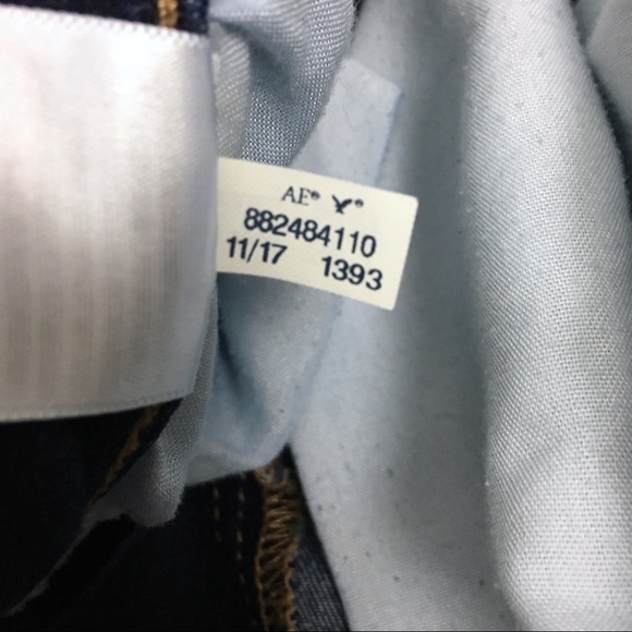 AMERICAN EAGLE Jeans Jegging Overall Dark Wash Stretch Denim Size 8 Regular - Picture 8 of 13